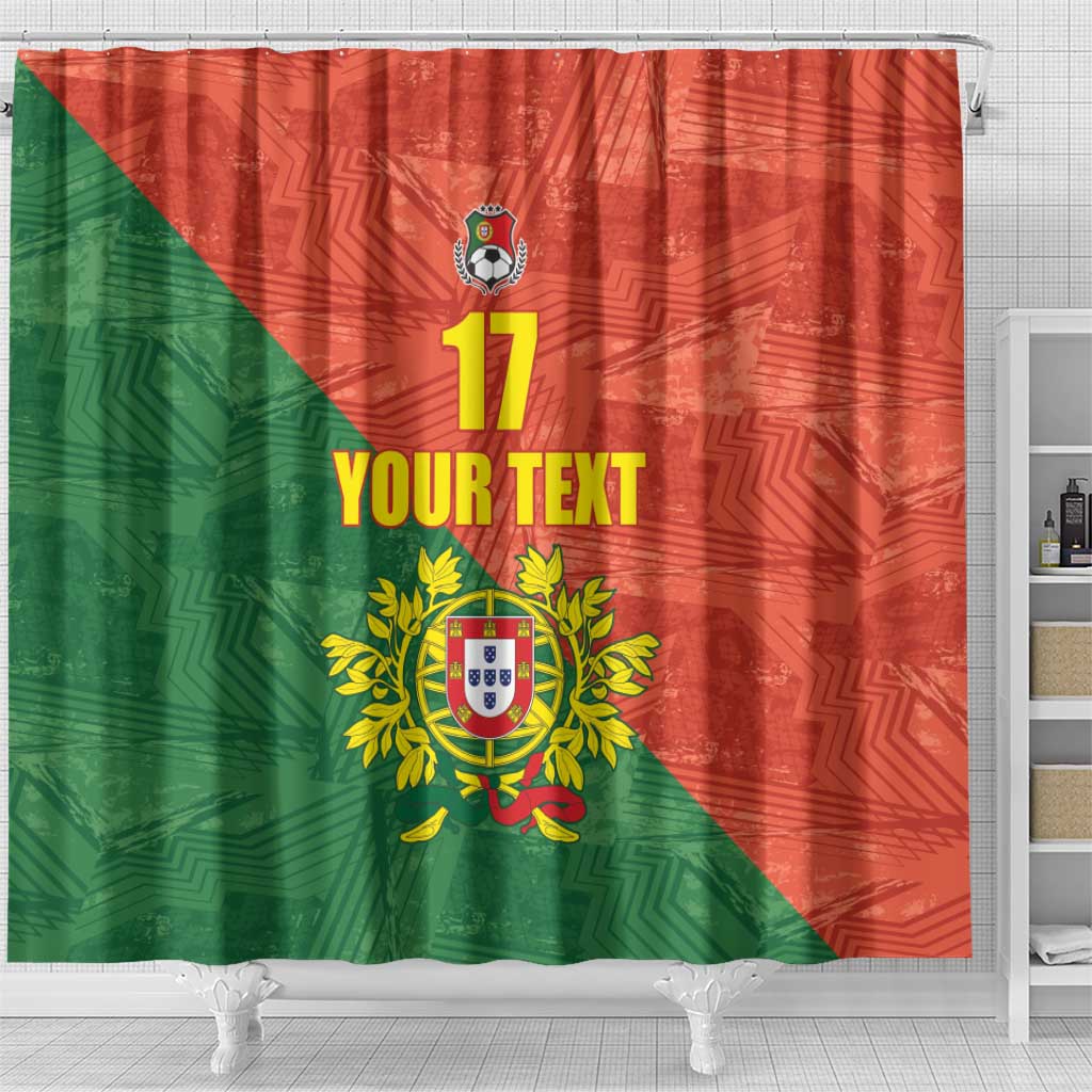 Custom Portugal Football Shower Curtain Sporty Style