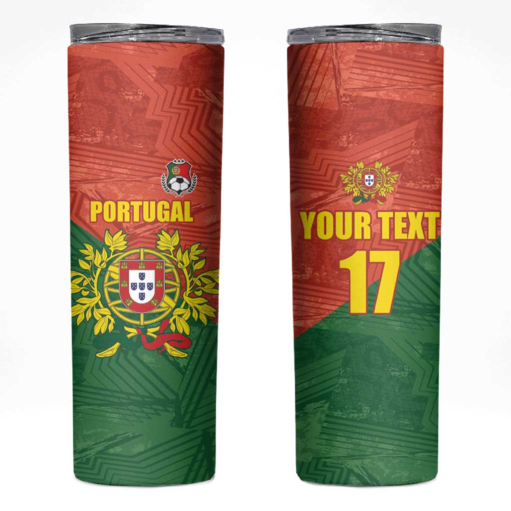 Custom Portugal Football Skinny Tumbler Sporty Style