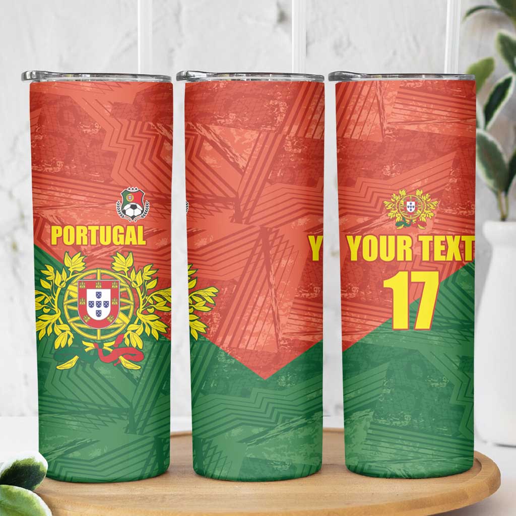 Custom Portugal Football Skinny Tumbler Sporty Style