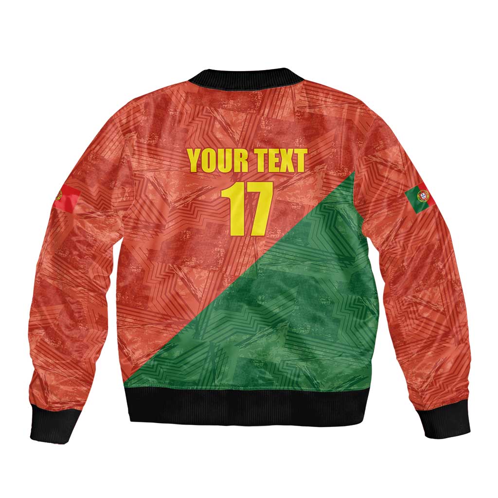 Custom Portugal Football Sleeve Zip Bomber Jacket Sporty Style