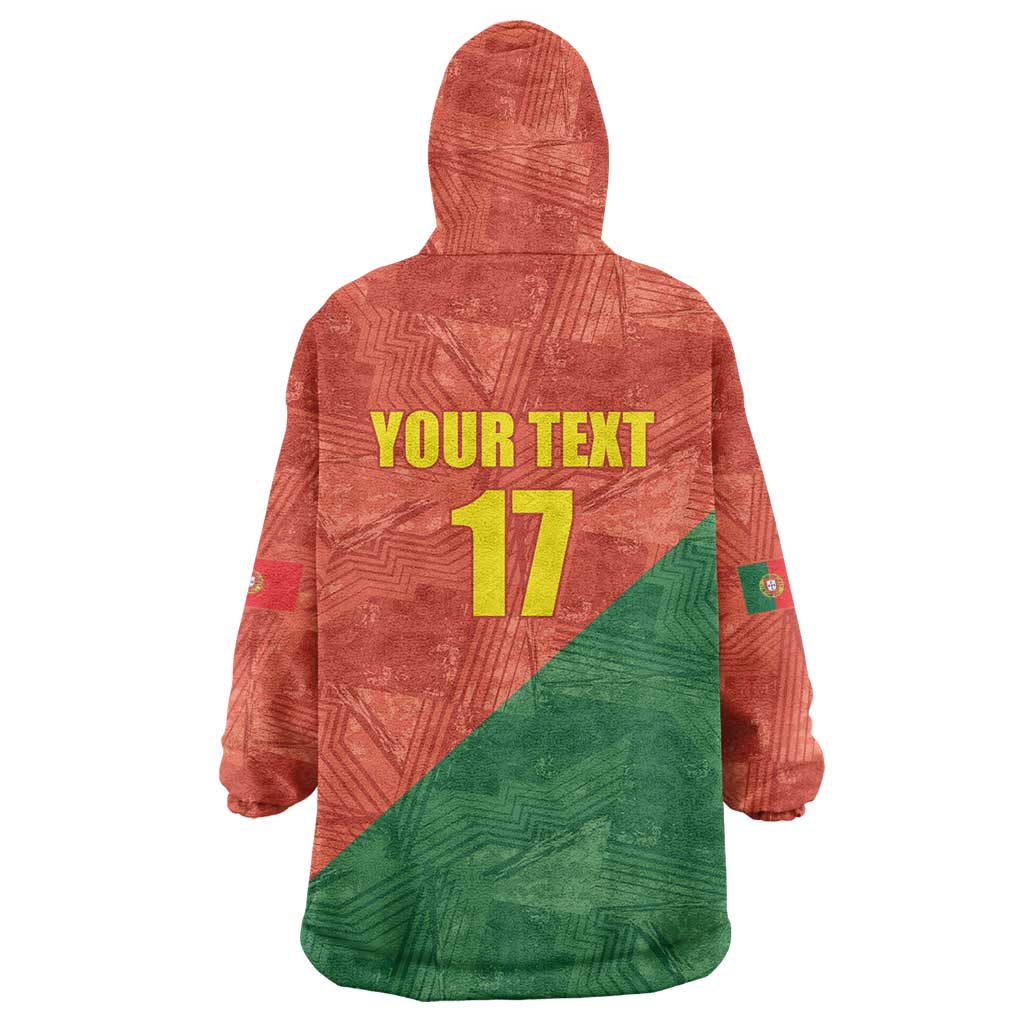 Custom Portugal Football Wearable Blanket Hoodie Sporty Style