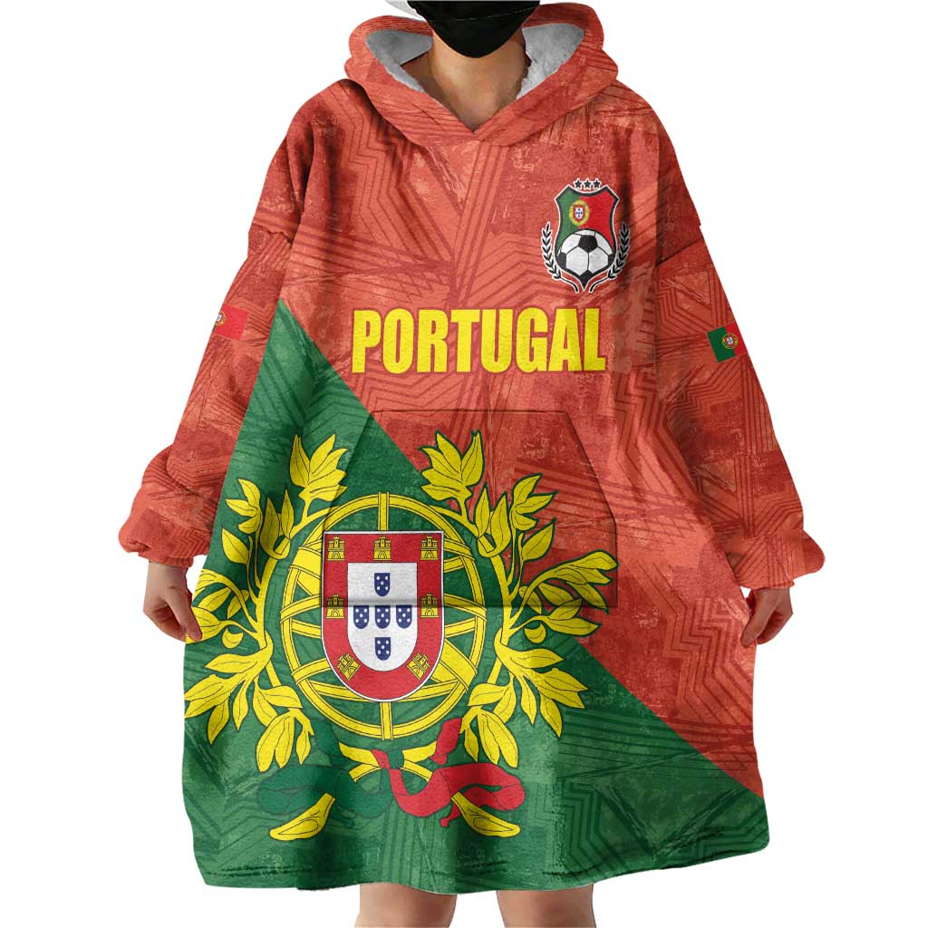 Custom Portugal Football Wearable Blanket Hoodie Sporty Style