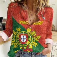 Custom Portugal Football Women Casual Shirt Sporty Style