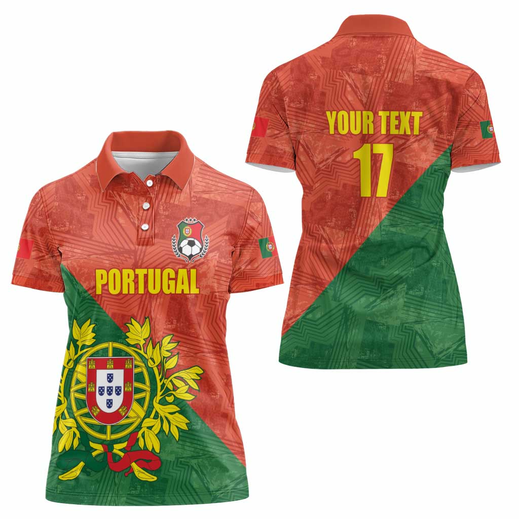 Custom Portugal Football Women Polo Shirt Sporty Style