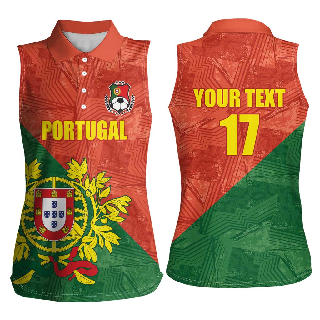 Custom Portugal Football Women Sleeveless Polo Shirt Sporty Style
