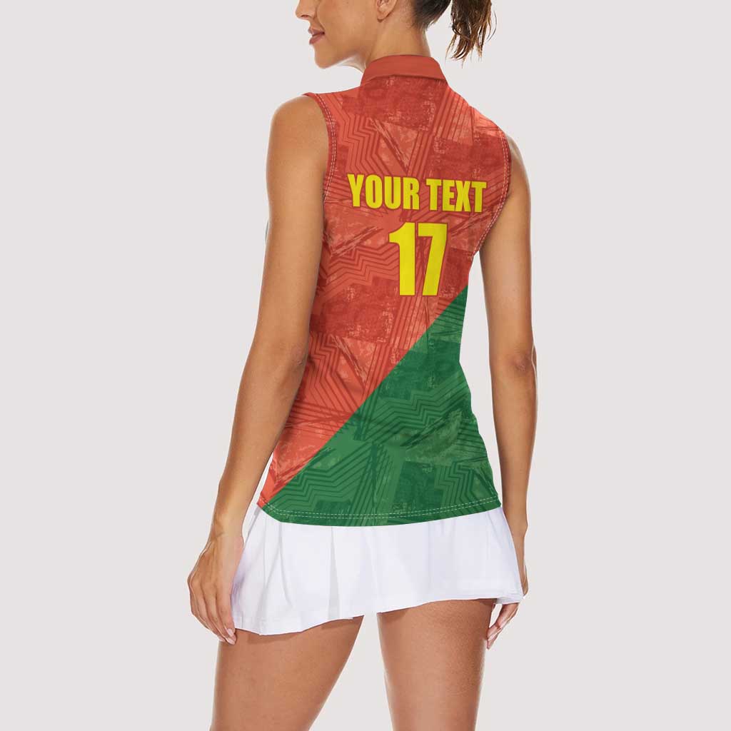 Custom Portugal Football Women Sleeveless Polo Shirt Sporty Style