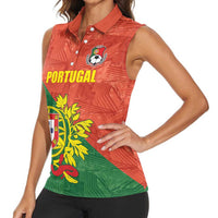 Custom Portugal Football Women Sleeveless Polo Shirt Sporty Style