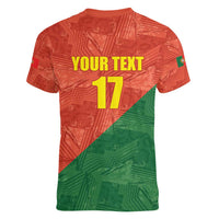 Custom Portugal Football Women V-Neck T-Shirt Sporty Style