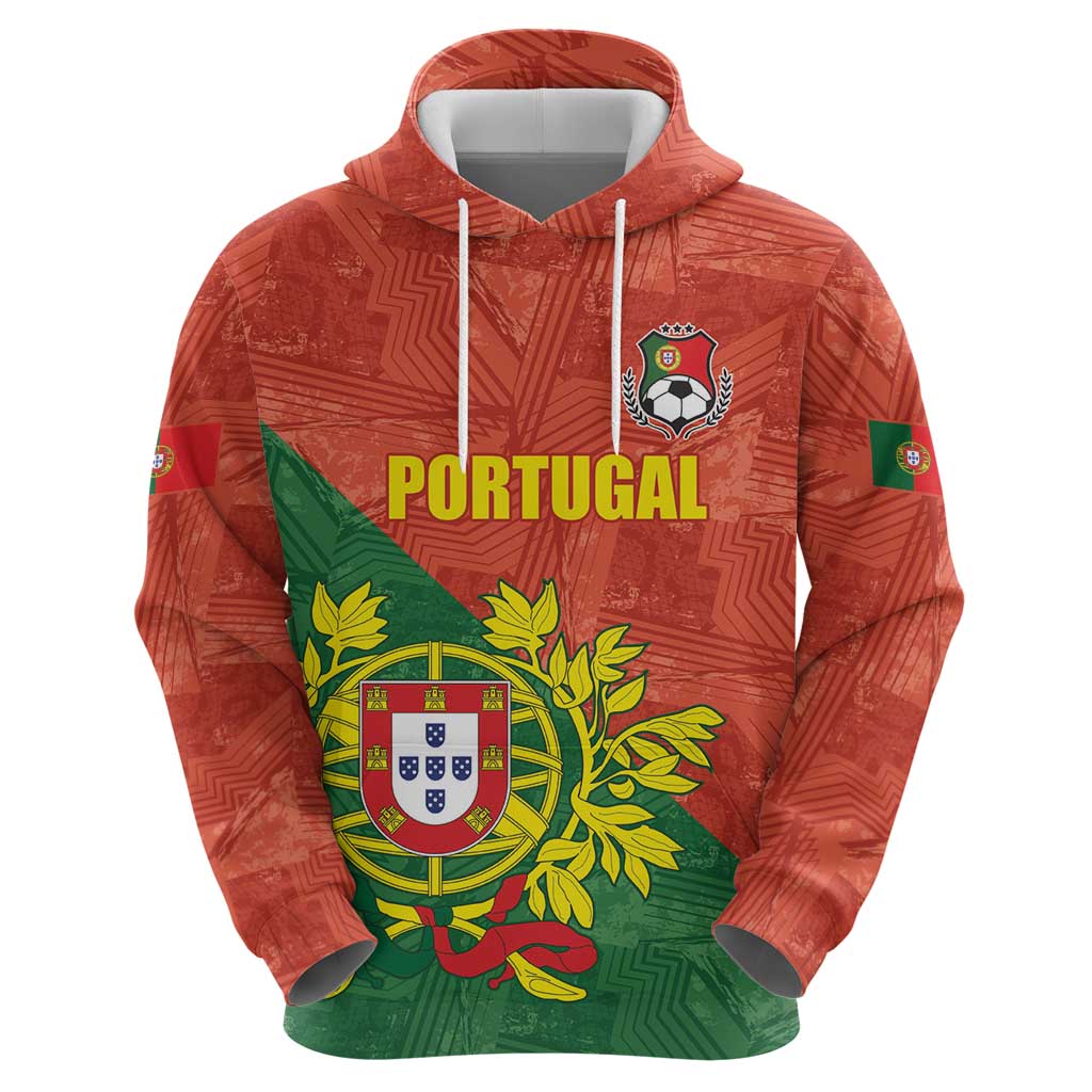 Custom Portugal Football Zip Hoodie Sporty Style