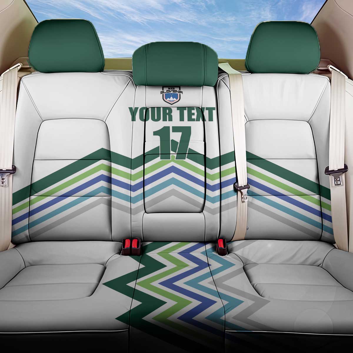 Custom Slovenia Football Back Car Seat Cover Sporty Style
