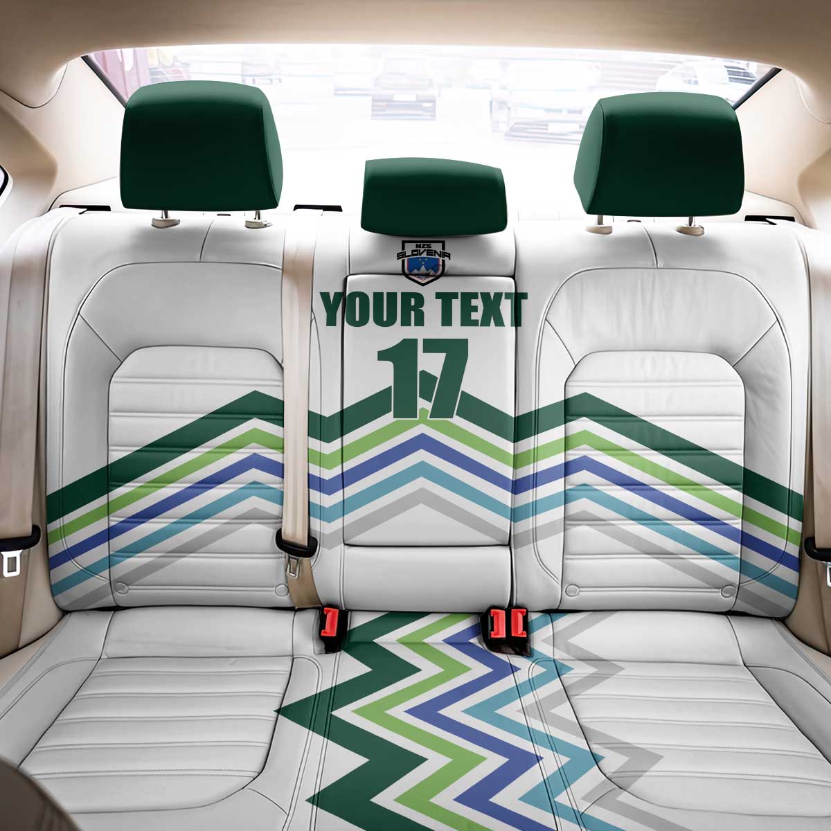 Custom Slovenia Football Back Car Seat Cover Sporty Style