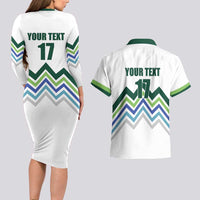 Custom Slovenia Football Couples Matching Long Sleeve Bodycon Dress and Hawaiian Shirt Sporty Style