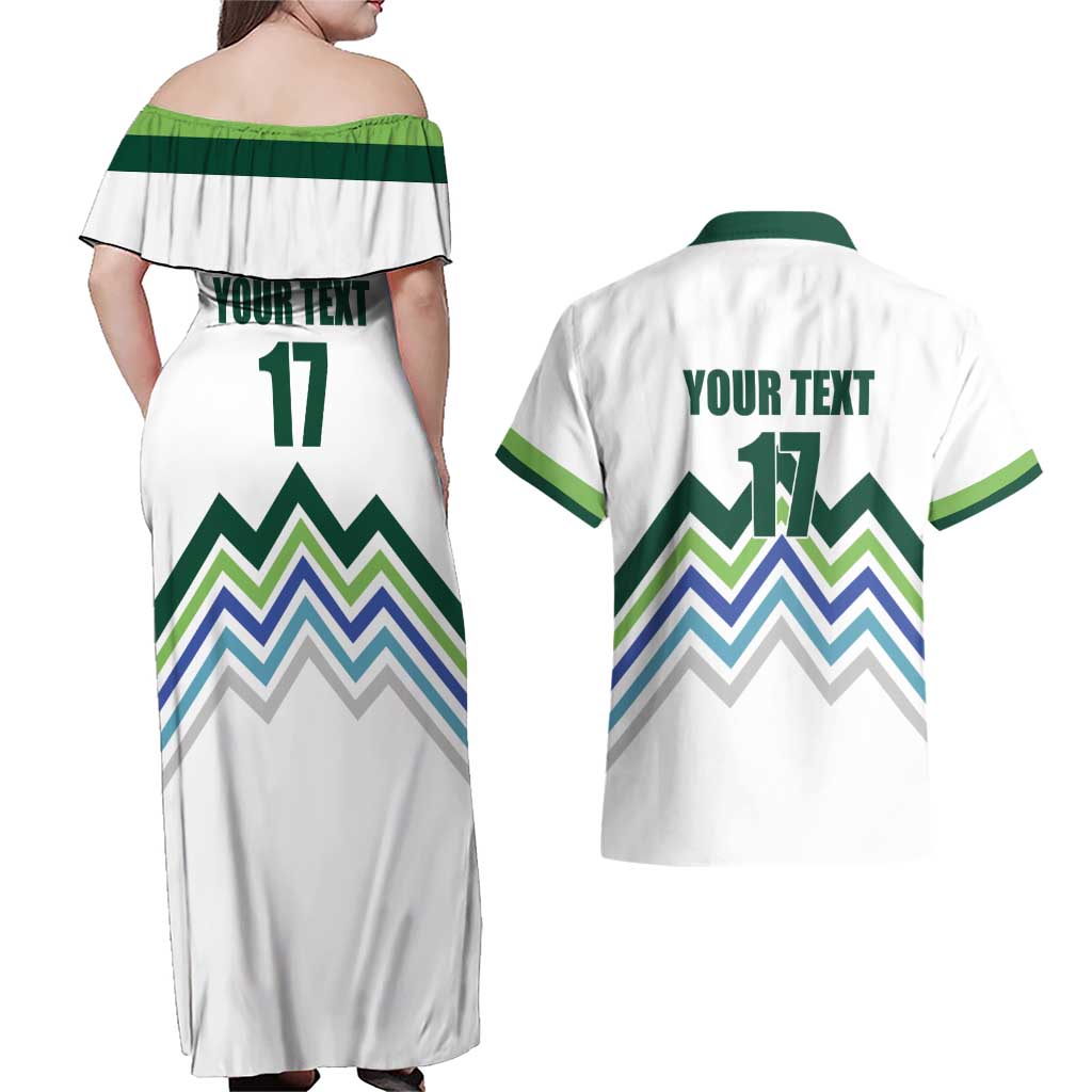 Custom Slovenia Football Couples Matching Off Shoulder Maxi Dress and Hawaiian Shirt Sporty Style