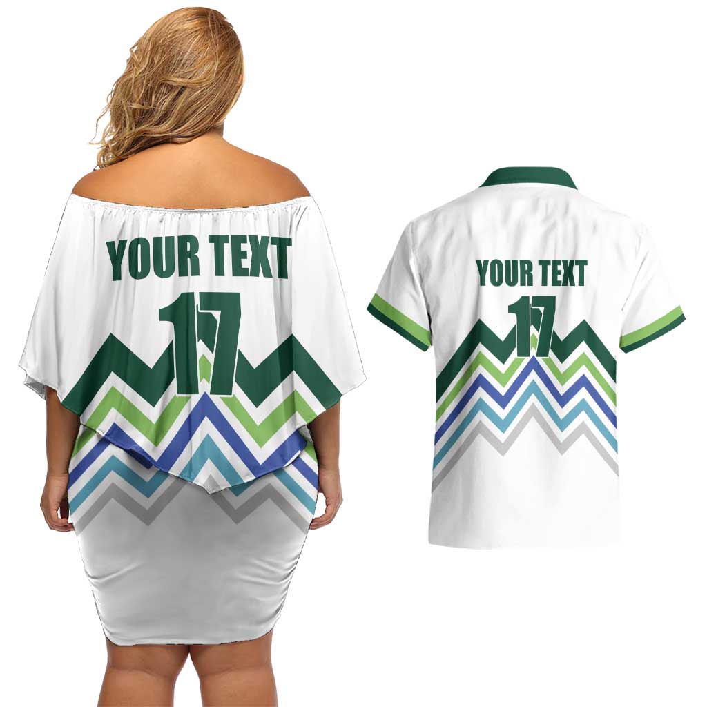 Custom Slovenia Football Couples Matching Off Shoulder Short Dress and Hawaiian Shirt Sporty Style