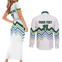 Custom Slovenia Football Couples Matching Short Sleeve Bodycon Dress and Long Sleeve Button Shirt Sporty Style