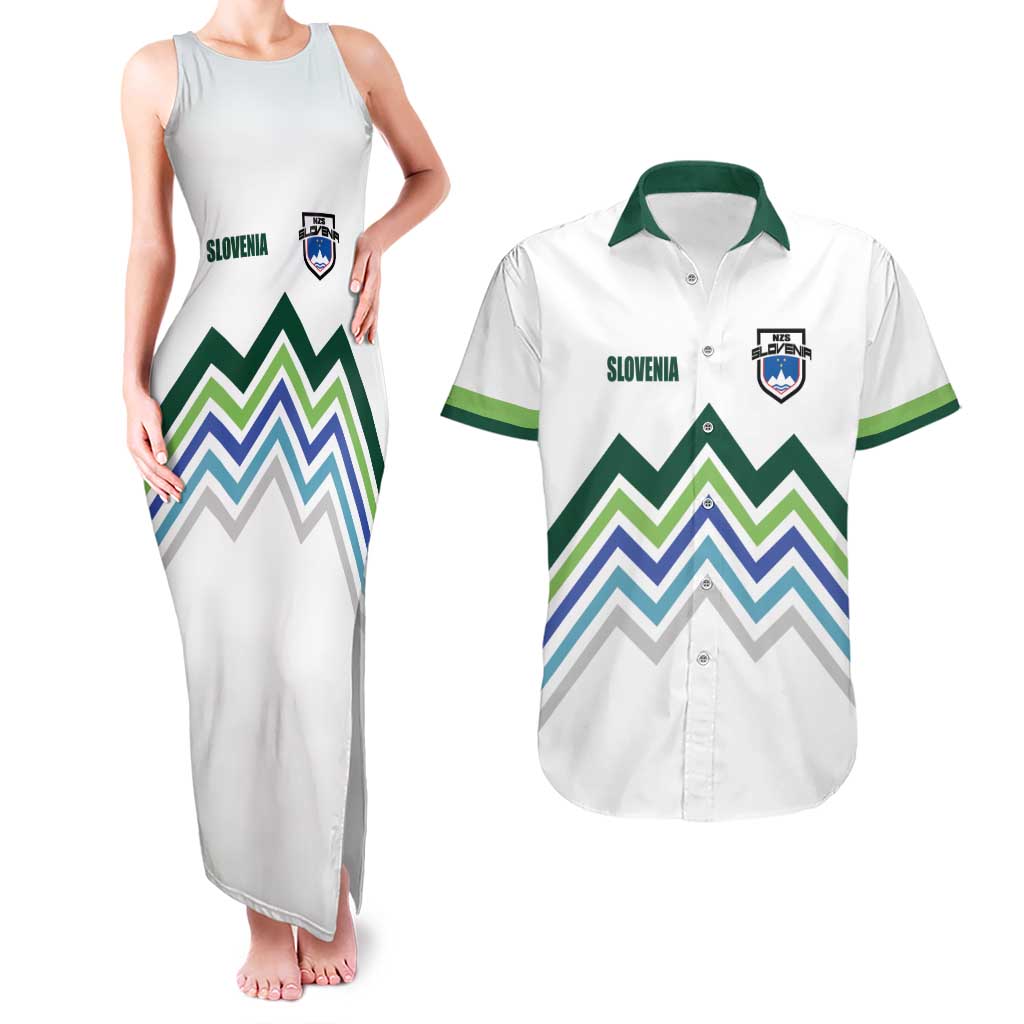 Custom Slovenia Football Couples Matching Tank Maxi Dress and Hawaiian Shirt Sporty Style