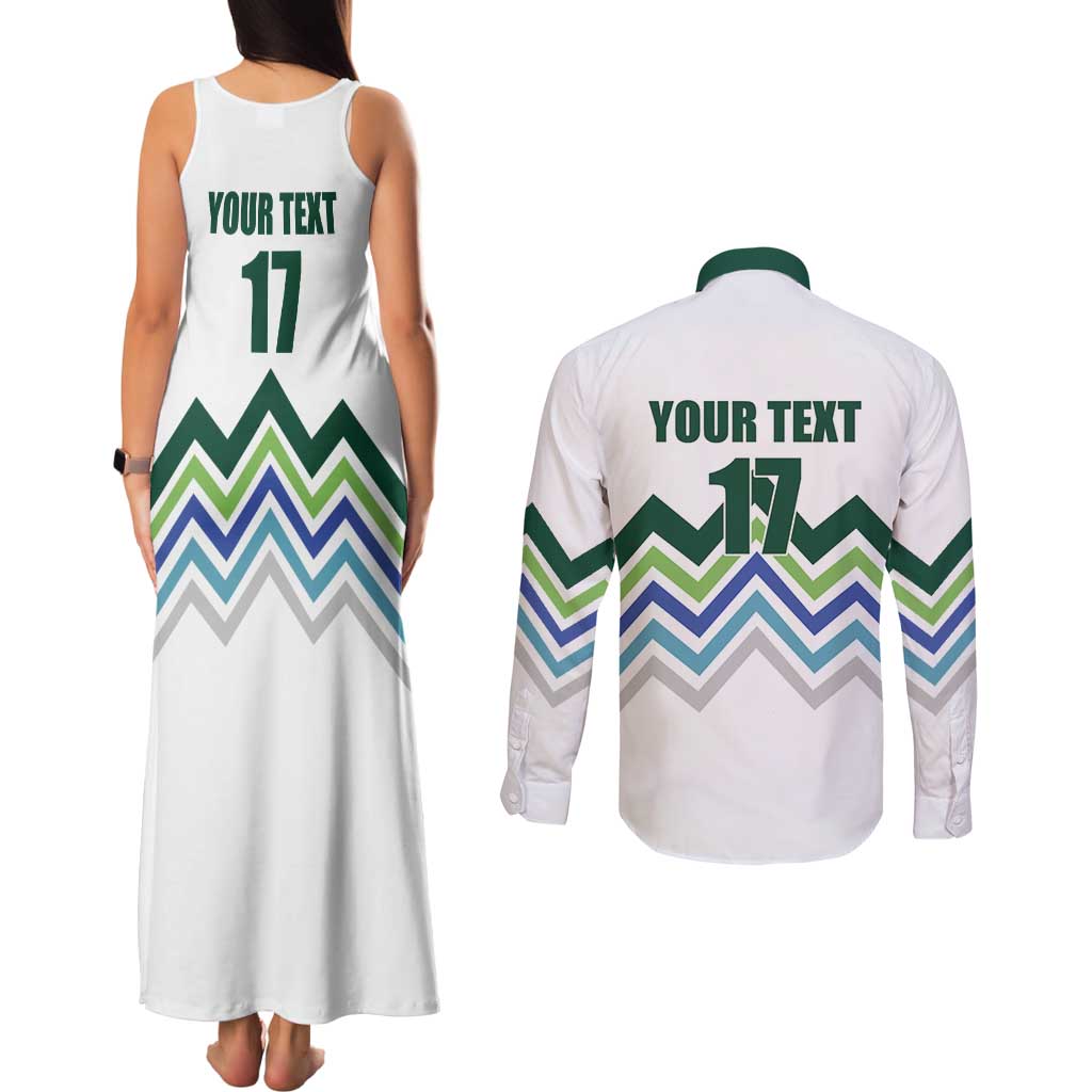 Custom Slovenia Football Couples Matching Tank Maxi Dress and Long Sleeve Button Shirt Sporty Style