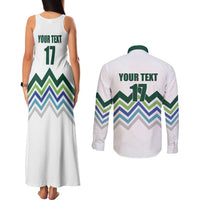Custom Slovenia Football Couples Matching Tank Maxi Dress and Long Sleeve Button Shirt Sporty Style