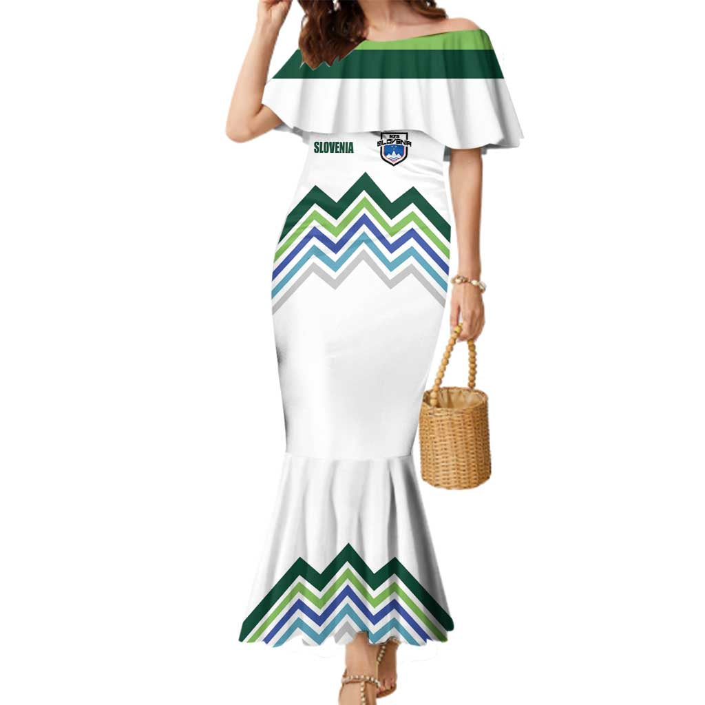 Custom Slovenia Football Family Matching Mermaid Dress and Hawaiian Shirt Sporty Style