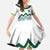 Custom Slovenia Football Family Matching Off The Shoulder Long Sleeve Dress and Hawaiian Shirt Sporty Style