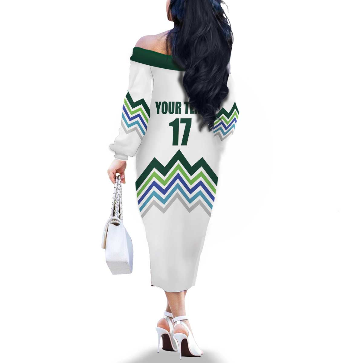Custom Slovenia Football Family Matching Off The Shoulder Long Sleeve Dress and Hawaiian Shirt Sporty Style