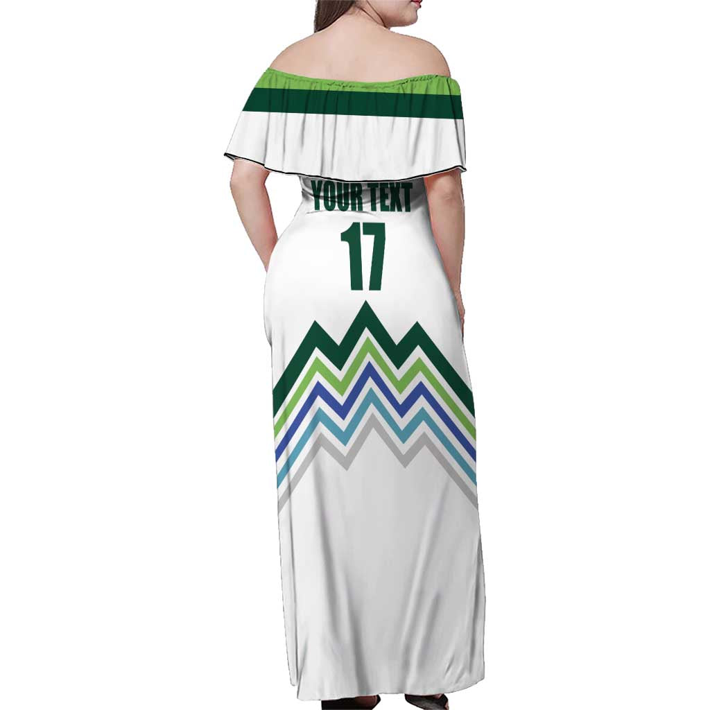 Custom Slovenia Football Family Matching Off Shoulder Maxi Dress and Hawaiian Shirt Sporty Style