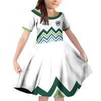 Custom Slovenia Football Family Matching Off Shoulder Short Dress and Hawaiian Shirt Sporty Style