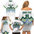 Custom Slovenia Football Family Matching Off Shoulder Short Dress and Hawaiian Shirt Sporty Style