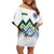 Custom Slovenia Football Family Matching Off Shoulder Short Dress and Hawaiian Shirt Sporty Style