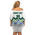 Custom Slovenia Football Family Matching Off Shoulder Short Dress and Hawaiian Shirt Sporty Style