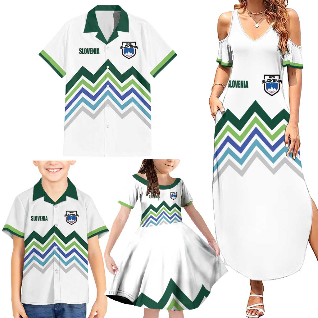 Custom Slovenia Football Family Matching Summer Maxi Dress and Hawaiian Shirt Sporty Style