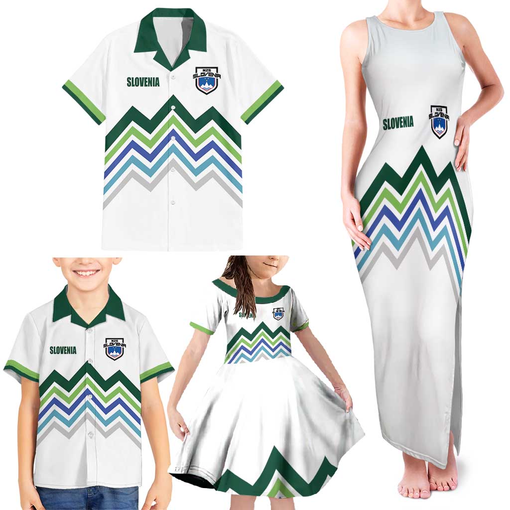 Custom Slovenia Football Family Matching Tank Maxi Dress and Hawaiian Shirt Sporty Style