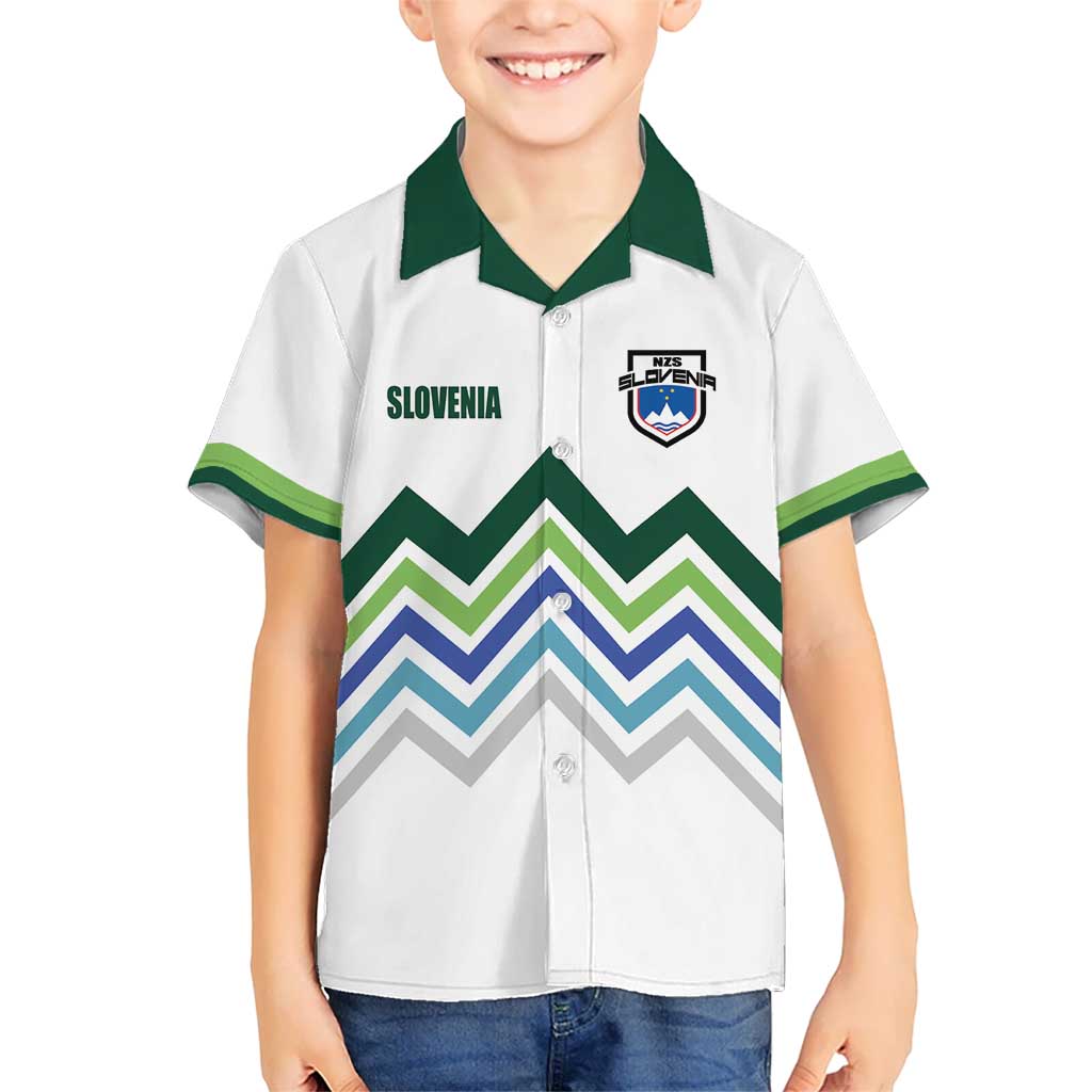 Custom Slovenia Football Kid Hawaiian Shirt Sporty Style