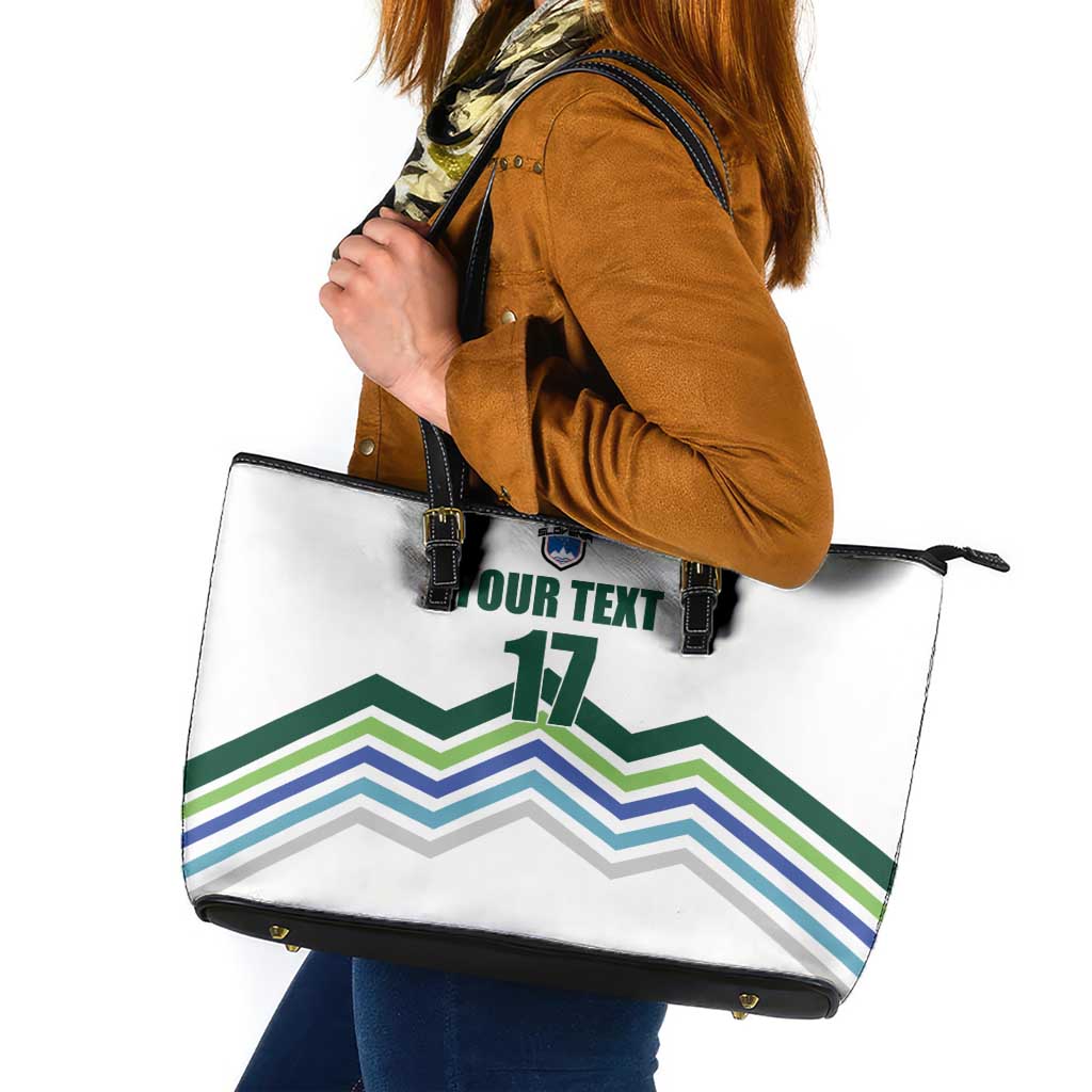 Custom Slovenia Football Leather Tote Bag Sporty Style