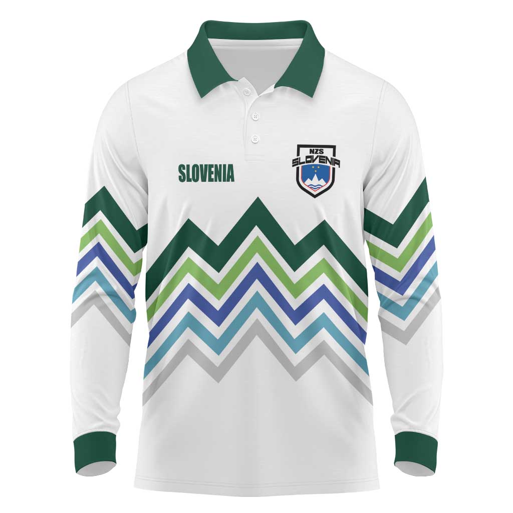 Custom Slovenia Football Long Sleeve Polo Shirt Sporty Style