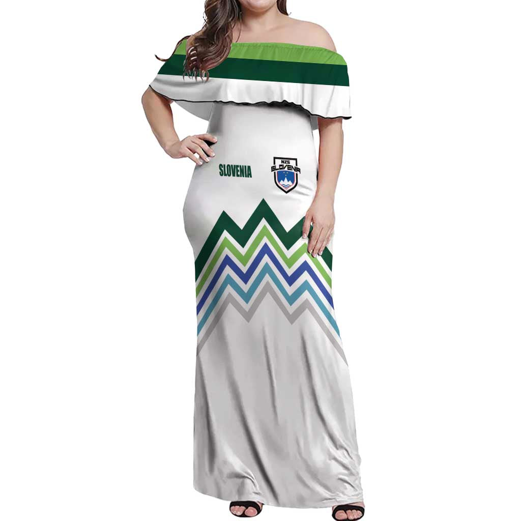 Custom Slovenia Football Off Shoulder Maxi Dress Sporty Style