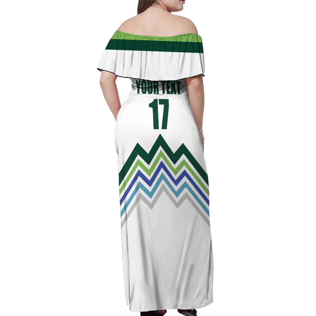 Custom Slovenia Football Off Shoulder Maxi Dress Sporty Style