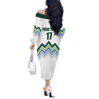Custom Slovenia Football Off The Shoulder Long Sleeve Dress Sporty Style