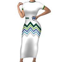 Custom Slovenia Football Short Sleeve Bodycon Dress Sporty Style