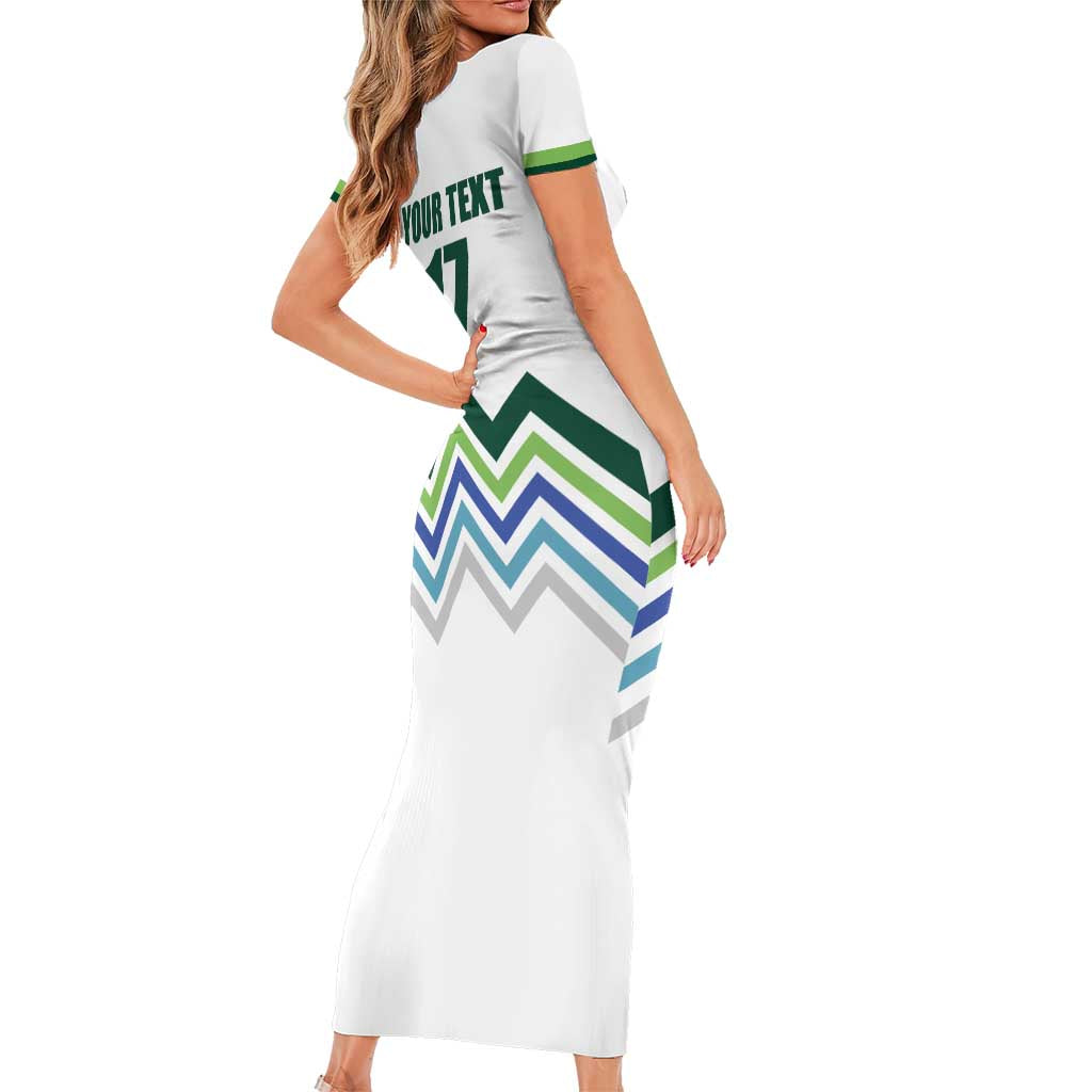 Custom Slovenia Football Short Sleeve Bodycon Dress Sporty Style