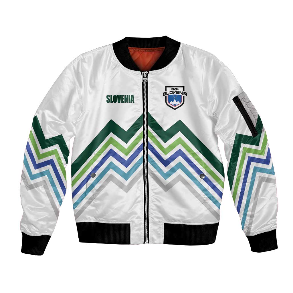Custom Slovenia Football Sleeve Zip Bomber Jacket Sporty Style