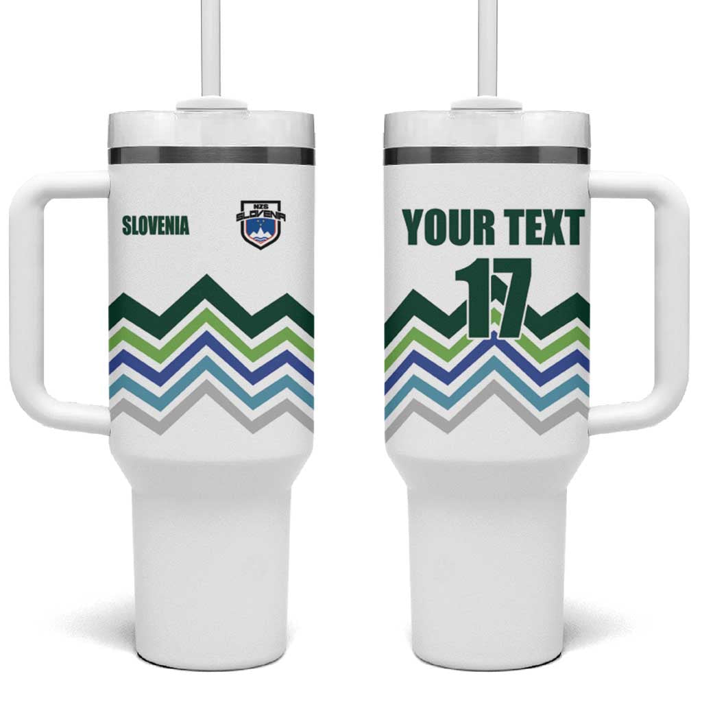 Custom Slovenia Football Tumbler With Handle Sporty Style