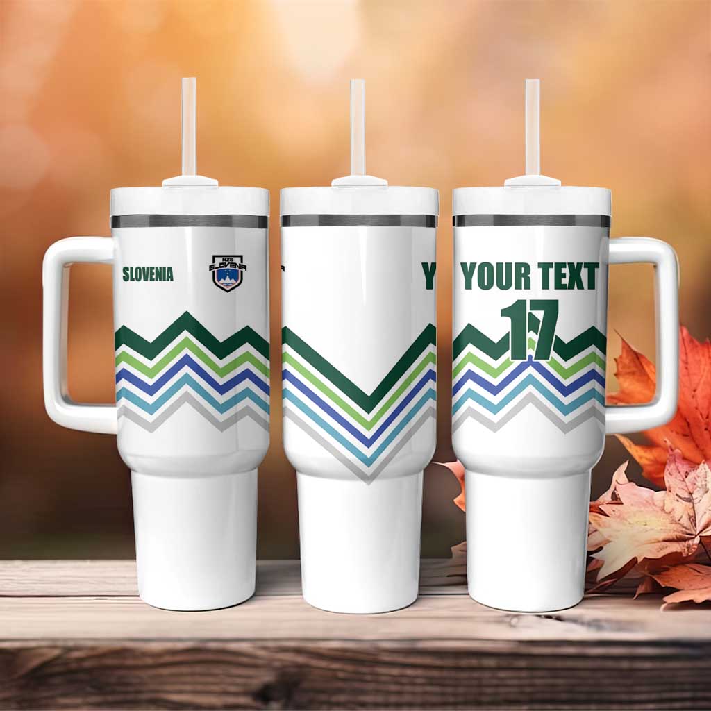 Custom Slovenia Football Tumbler With Handle Sporty Style