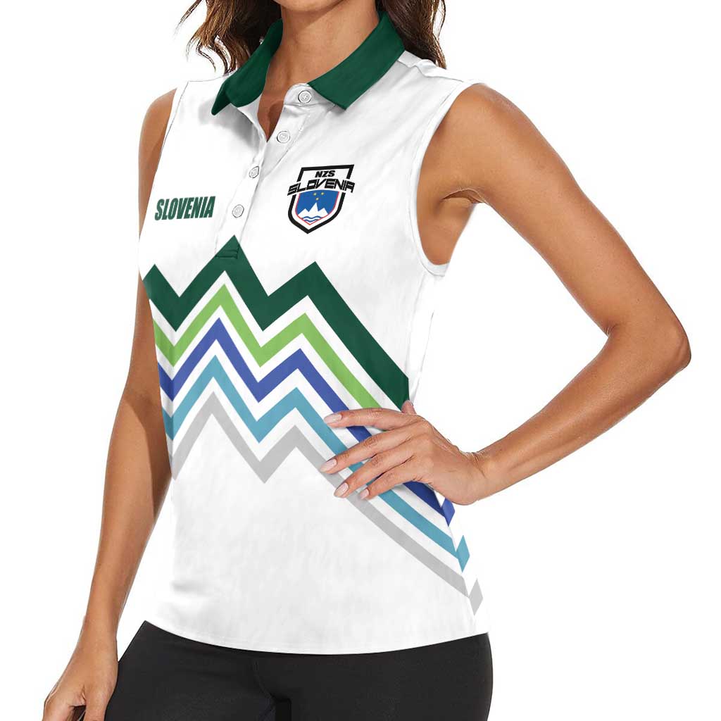 Custom Slovenia Football Women Sleeveless Polo Shirt Sporty Style