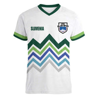 Custom Slovenia Football Women V-Neck T-Shirt Sporty Style