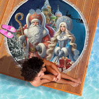 Russia Ded Moroz and Snegurochka Beach Blanket Orthodox Christmas Slavic Mythology LT17 - Wonder Print Shop