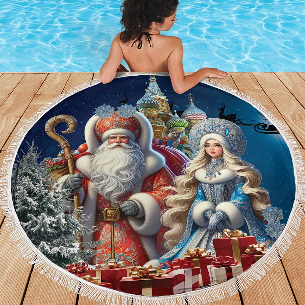 Russia Ded Moroz and Snegurochka Beach Blanket Orthodox Christmas Slavic Mythology LT17 - Wonder Print Shop