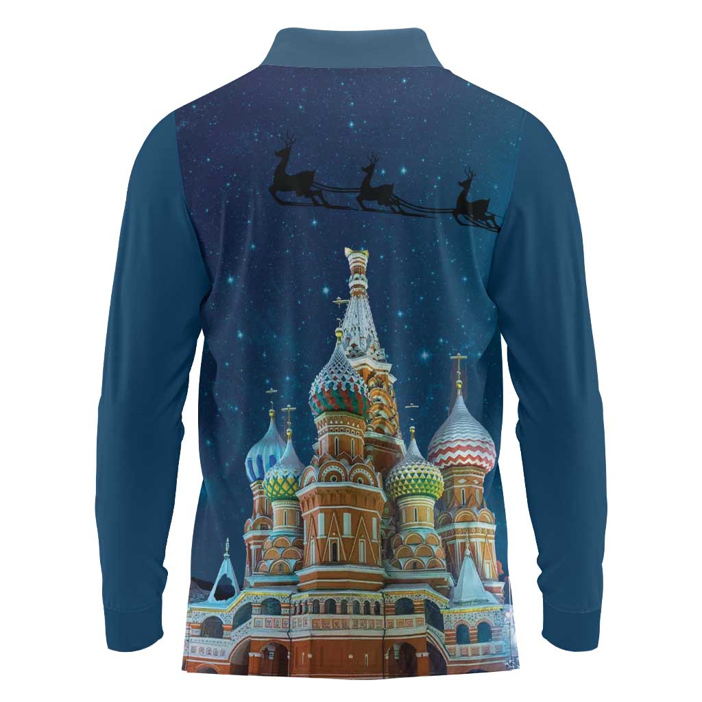 Russia Ded Moroz and Snegurochka Long Sleeve Polo Shirt Orthodox Christmas Slavic Mythology LT17 - Wonder Print Shop