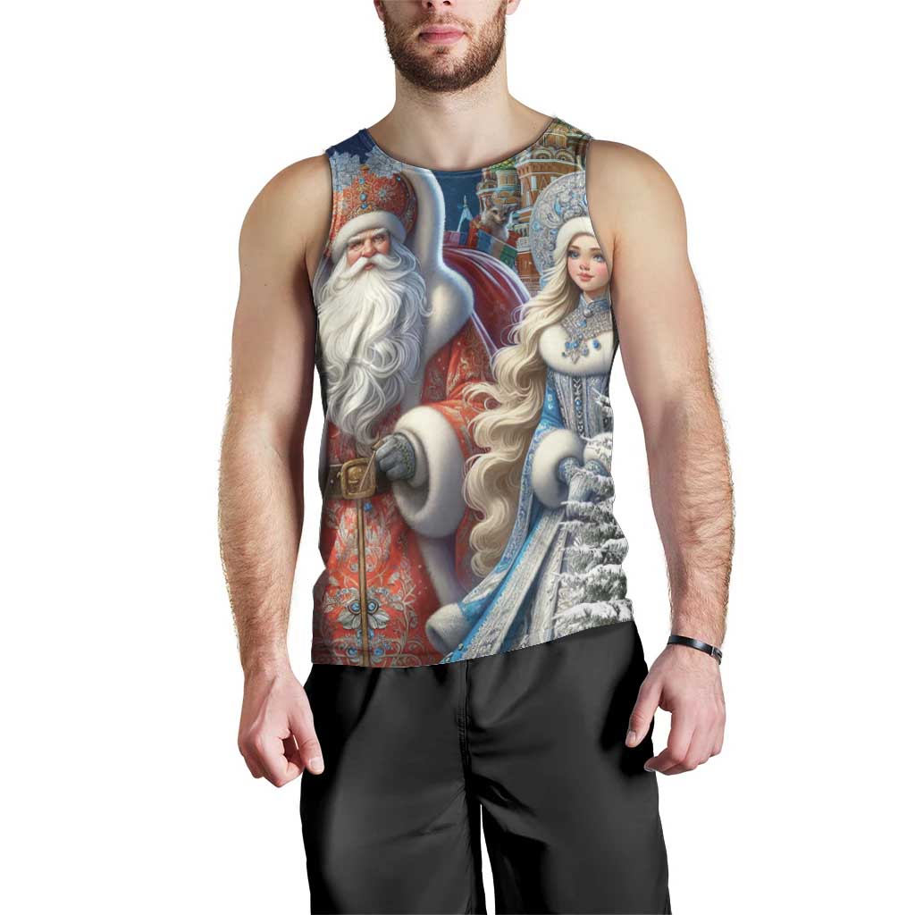 Russia Ded Moroz and Snegurochka Men Tank Top Orthodox Christmas Slavic Mythology LT17 - Wonder Print Shop