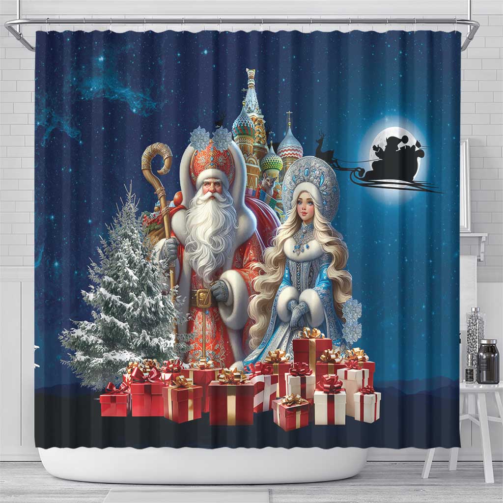 Russia Ded Moroz and Snegurochka Shower Curtain Orthodox Christmas Slavic Mythology LT17 - Wonder Print Shop